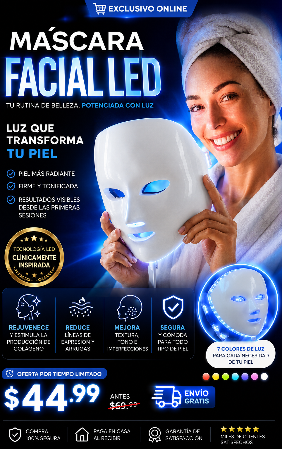 MASCARA FACIAL LED