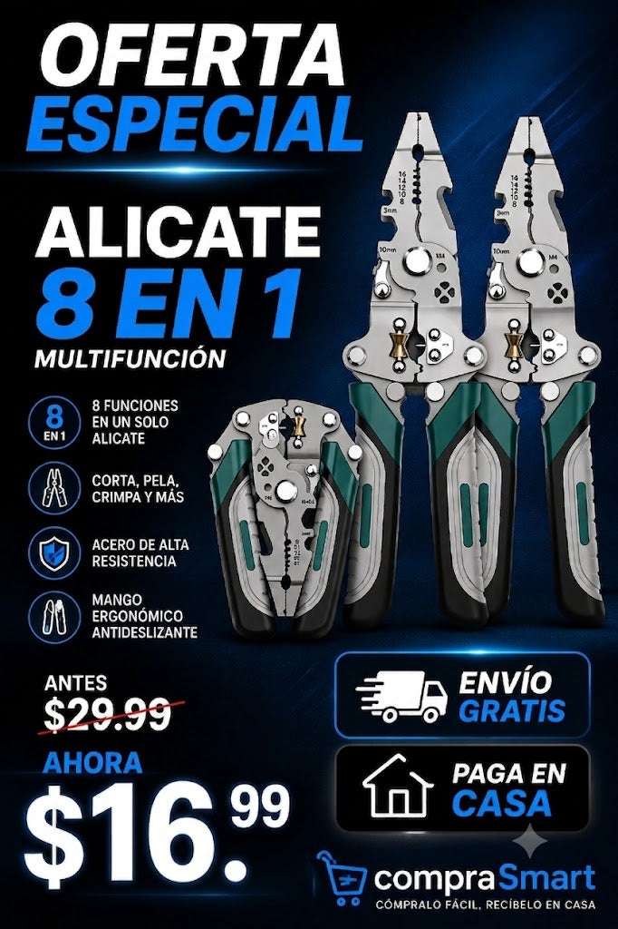 ALICATE MULTIFUNCIÓN 8 en 1
