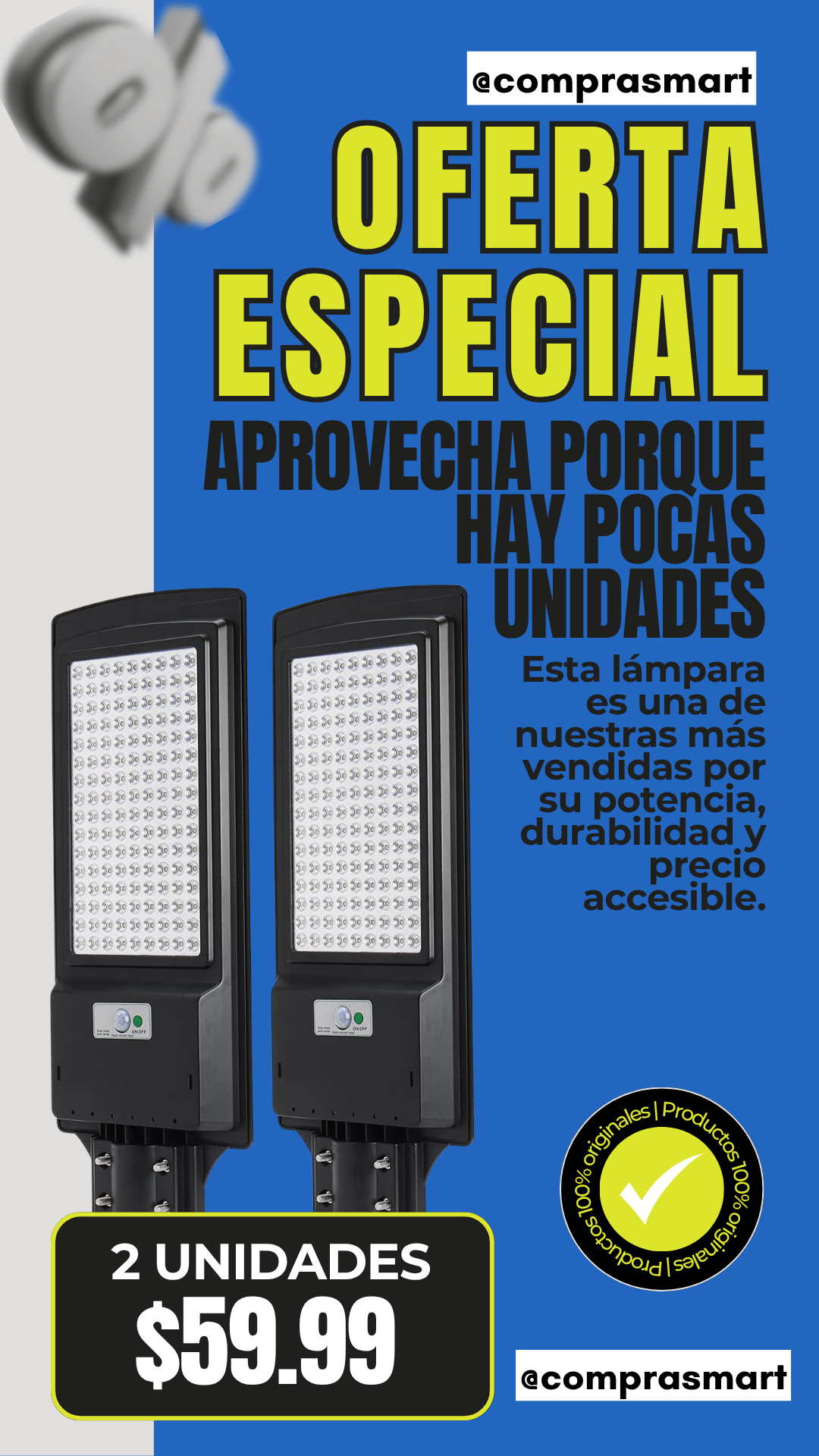 LÁMPARA SOLAR 200 WATTS  - ILUMINA SIN LÍMITES