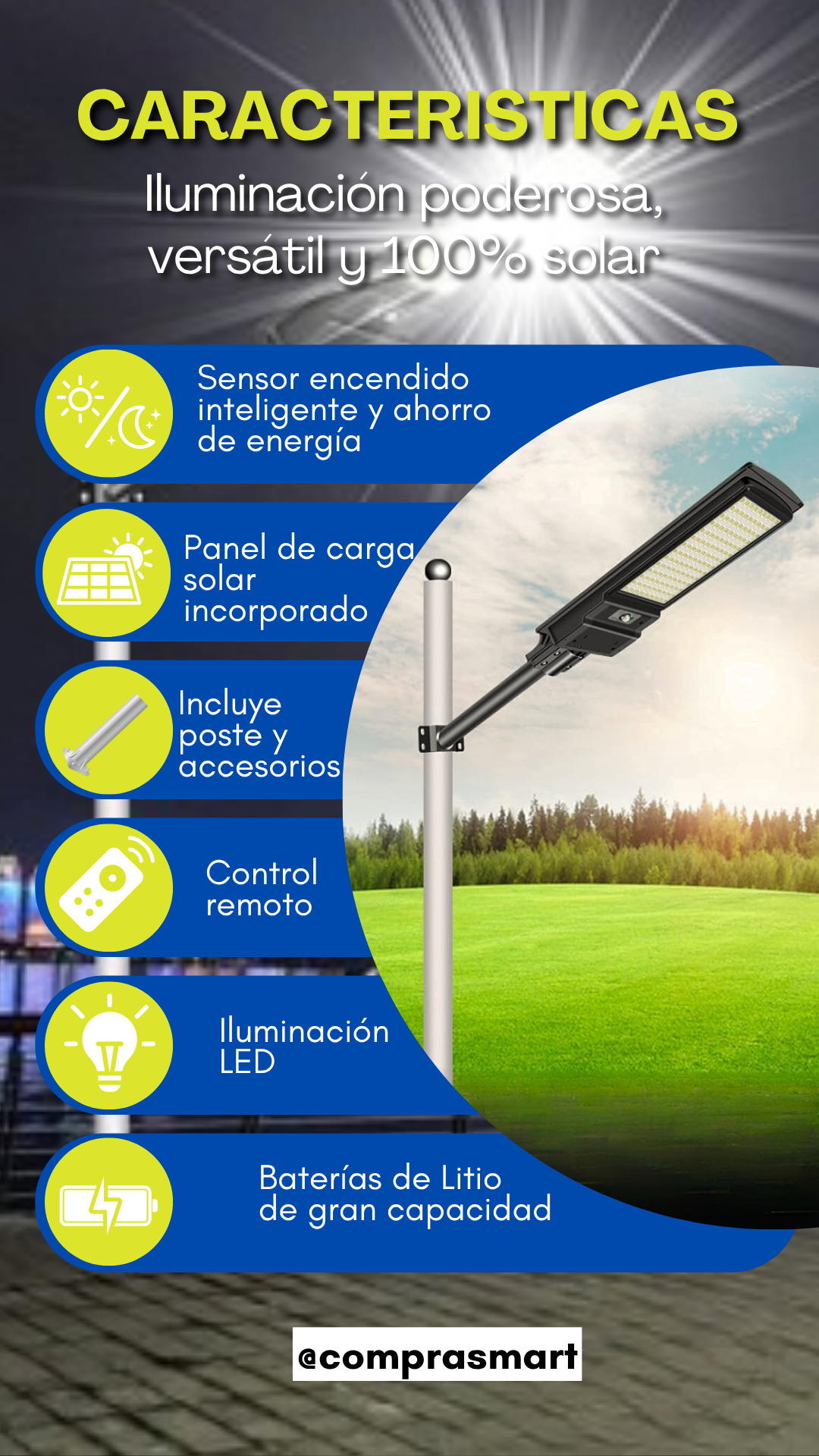 LÁMPARA SOLAR 200 WATTS  - ILUMINA SIN LÍMITES